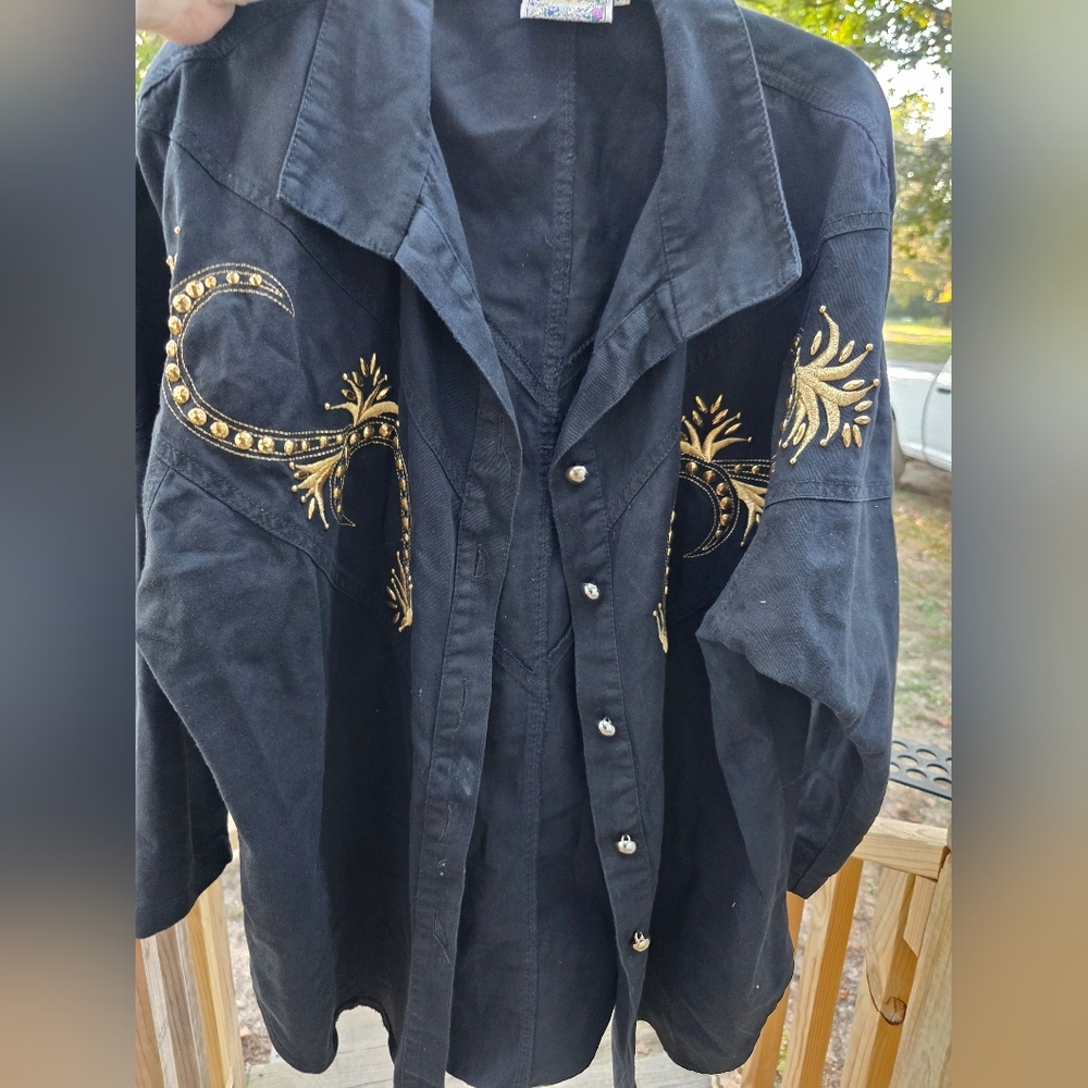 Vintage Western Cowboy Jacket Shirt Rodeo 1x Womens Monique Fashions